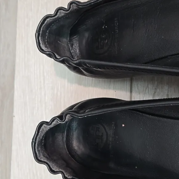 Tory Burch Women Leather Black Ballet Flats Slip On Shoes Sz 8.5M