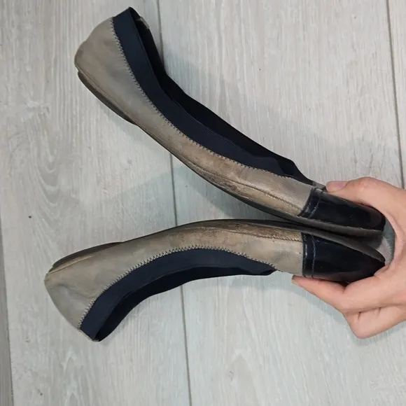 Tory Burch Womens Leather Carrie Ballet Flats shoes sz 10M