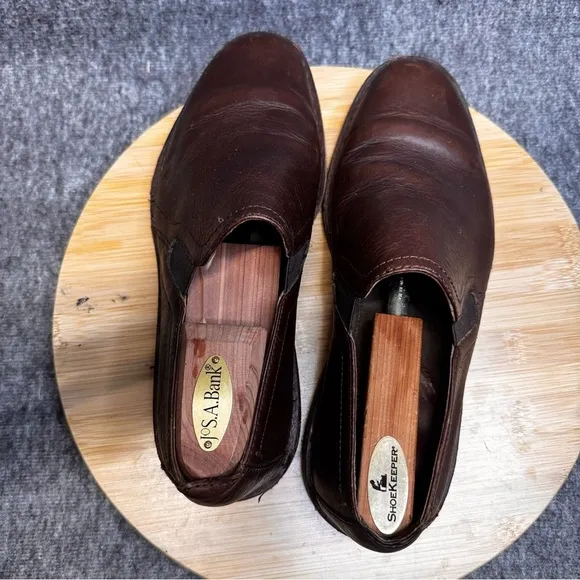Trask Blaine Venetian Leather Slip On Loafers  Shoes Mahogany Brown Mens Sz 9