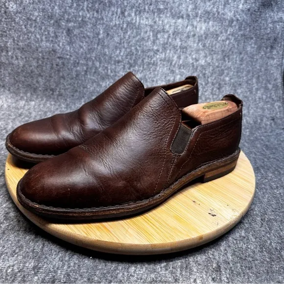 Trask Blaine Venetian Leather Slip On Loafers  Shoes Mahogany Brown Mens Sz 9