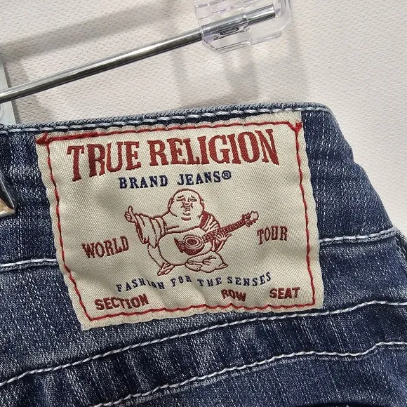 True Religion Billie Mid-Rise Straight  Lace-Up Jean Size 30 Rare