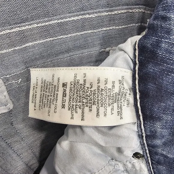 True Religion Billie Mid-Rise Straight  Lace-Up Jean Size 30 Rare