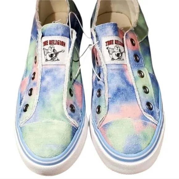 True Religion Korey tie dye 90s chuck style sneakers shoes size 8.5 9.5 10.5