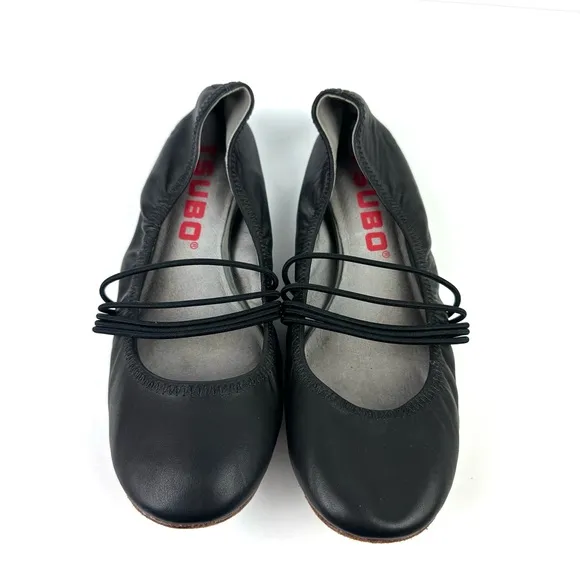 Tsubo Honnor Ballet Flats 8.5 Black Leather Womens Comfort Shoes