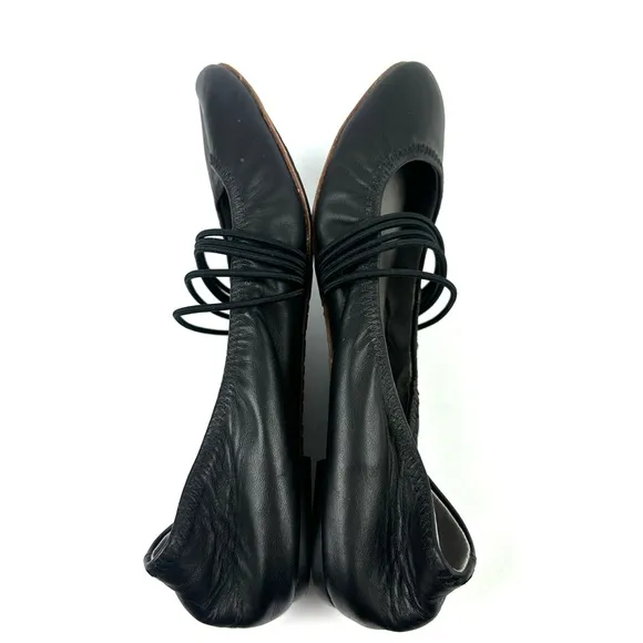 Tsubo Honnor Ballet Flats 8.5 Black Leather Womens Comfort Shoes