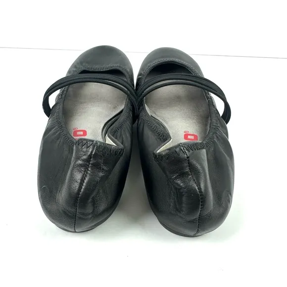 Tsubo Honnor Ballet Flats 8.5 Black Leather Womens Comfort Shoes