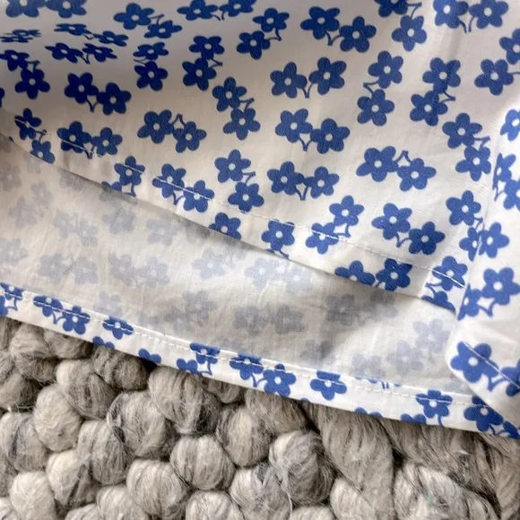 Tuckernuck crisp white dress with blue flowers