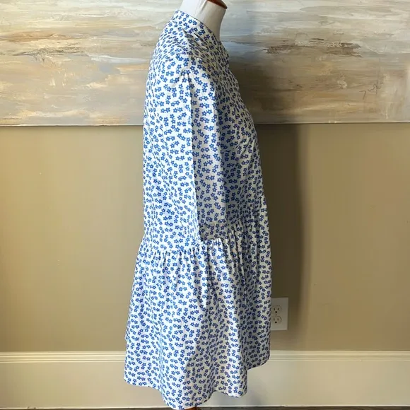 Tuckernuck crisp white dress with blue flowers