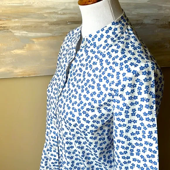 Tuckernuck crisp white dress with blue flowers