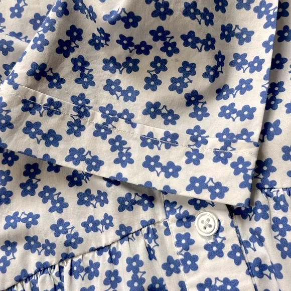 Tuckernuck crisp white dress with blue flowers