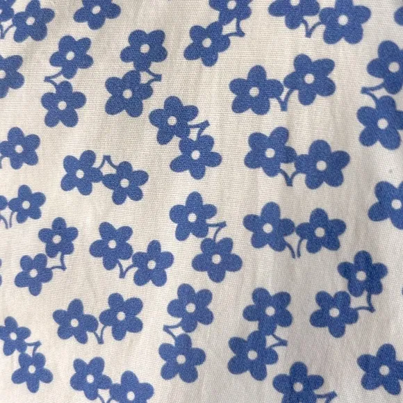 Tuckernuck crisp white dress with blue flowers