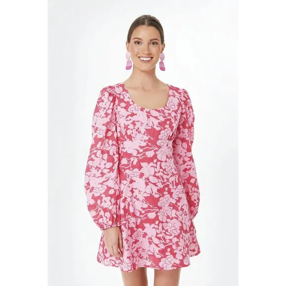 Tuckernuck Hyacinth House Red and Pink Balloon Sleeve Sienna Mini Dress