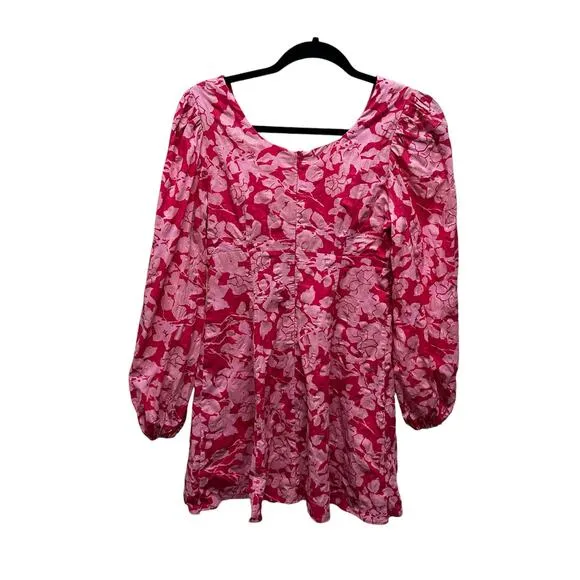 Tuckernuck Hyacinth House Red and Pink Balloon Sleeve Sienna Mini Dress