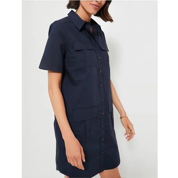 TUCKERNUCK Navy Lightweight Poplin Nala Dress
