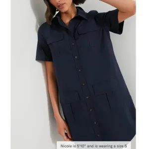 TUCKERNUCK Navy Lightweight Poplin Nala Dress