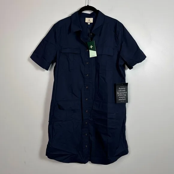 TUCKERNUCK Navy Lightweight Poplin Nala Dress
