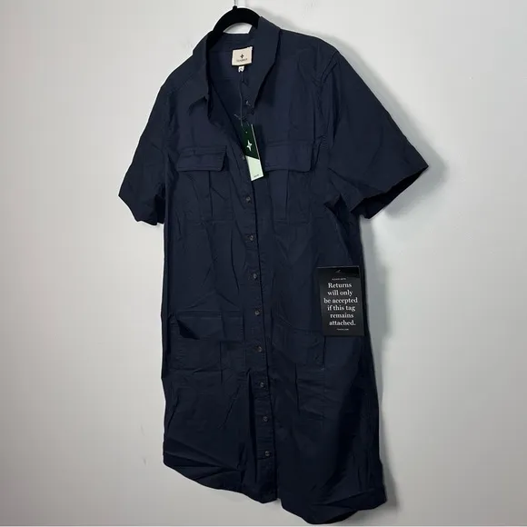 TUCKERNUCK Navy Lightweight Poplin Nala Dress