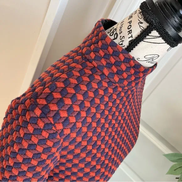 Tuckernuck Textured Geo Shape Shift Dress Burgundy Orange Sz M