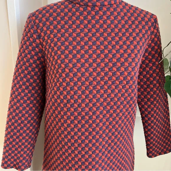 Tuckernuck Textured Geo Shape Shift Dress Burgundy Orange Sz M