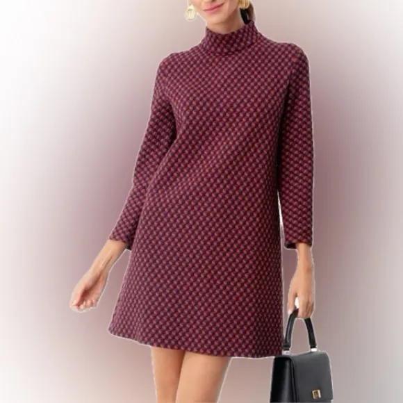 Tuckernuck Textured Geo Shape Shift Dress Burgundy Orange Sz M