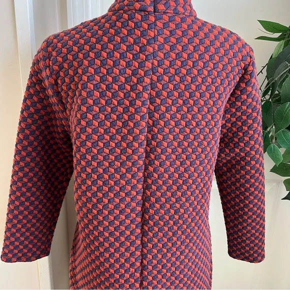 Tuckernuck Textured Geo Shape Shift Dress Burgundy Orange Sz M