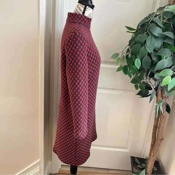 Tuckernuck Textured Geo Shape Shift Dress Burgundy Orange Sz M