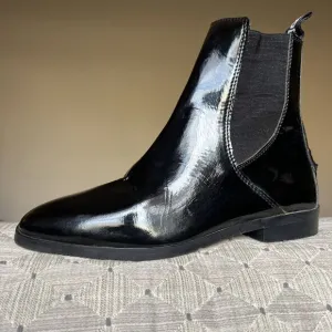 TuffRider Black Patent Leather Chelsea Ankle Boots Booties Women 9 3072 Casual