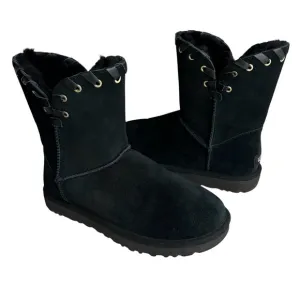 UGG Aidah Classic Boots Black Shearling Sheepskin Winter Boots Women’s