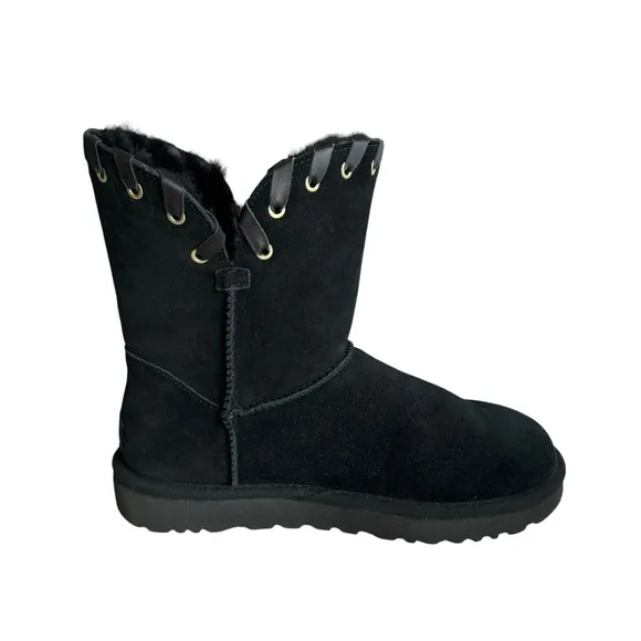 UGG Aidah Classic Boots Black Shearling Sheepskin Winter Boots Women’s