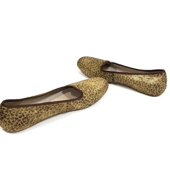 UGG Alloway Metallic Leopard Calf Hair Flats 10