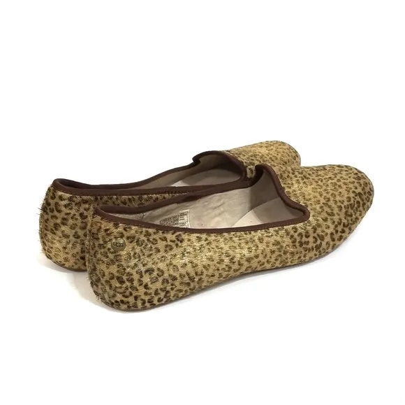 UGG Alloway Metallic Leopard Calf Hair Flats 10