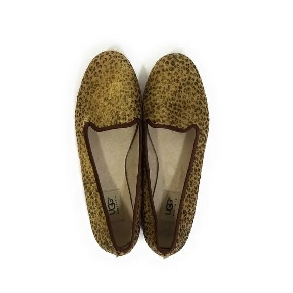 UGG Alloway Metallic Leopard Calf Hair Flats 10