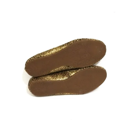 UGG Alloway Metallic Leopard Calf Hair Flats 10