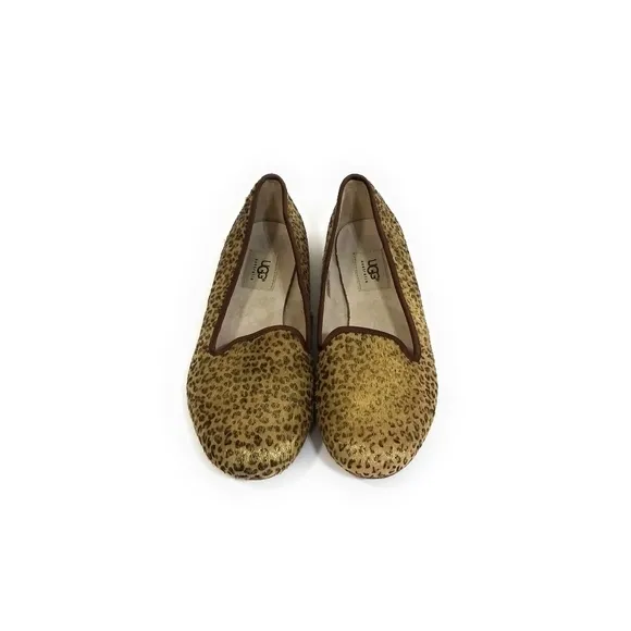 UGG Alloway Metallic Leopard Calf Hair Flats 10