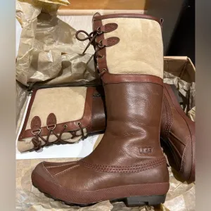 UGG Australia &quot;1900 Belcloud&quot; Waterproof CognacDuck Boots Sheepskin Leather