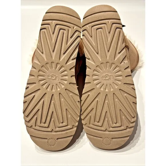 UGG Australia Bailey Bow II Brown Suede Shearling Winter Boots Women's Size 8
