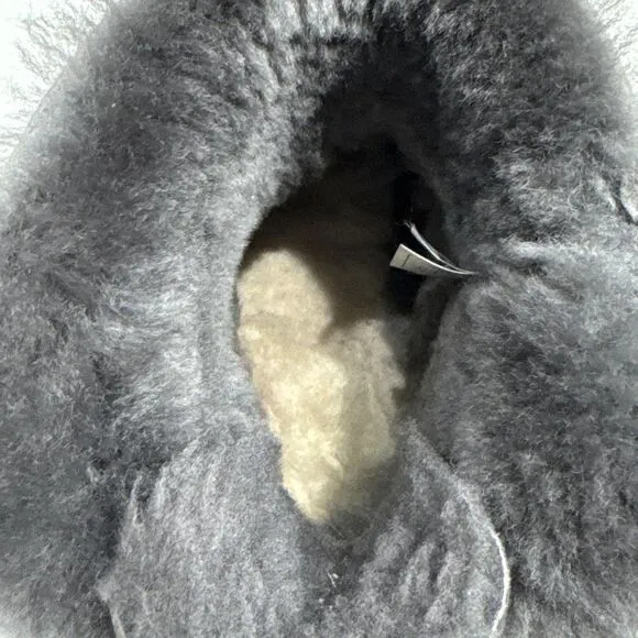 UGG Australia Bailey Bow Mini Gray Suede Shearling Winter Boots Women's Size 8