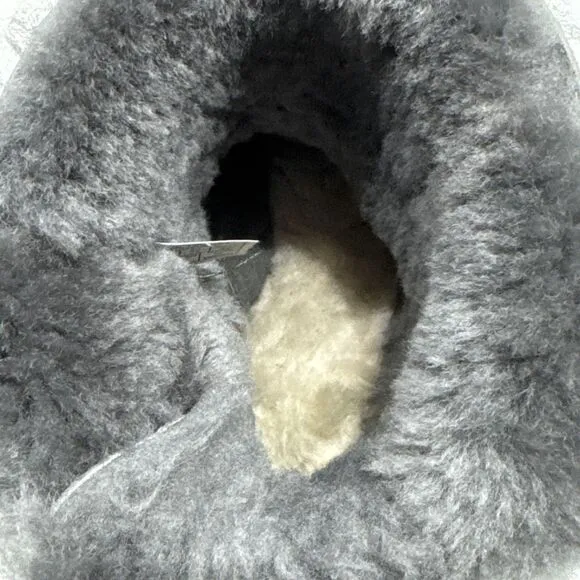 UGG Australia Bailey Bow Mini Gray Suede Shearling Winter Boots Women's Size 8