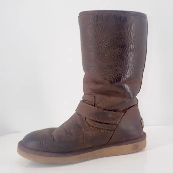 UGG Australia Bailey Buckle Boots  Winter  Brown Size 7 Mid Calf Leather F19014