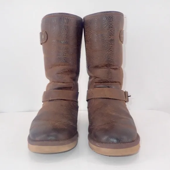 UGG Australia Bailey Buckle Boots  Winter  Brown Size 7 Mid Calf Leather F19014