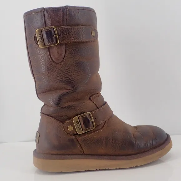 UGG Australia Bailey Buckle Boots  Winter  Brown Size 7 Mid Calf Leather F19014