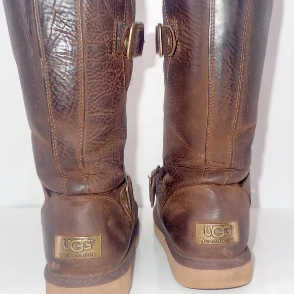 UGG Australia Bailey Buckle Boots  Winter  Brown Size 7 Mid Calf Leather F19014