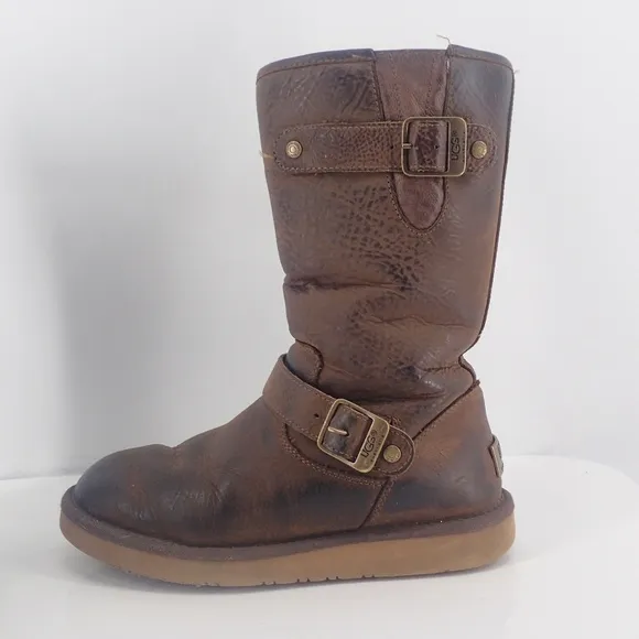 UGG Australia Bailey Buckle Boots  Winter  Brown Size 7 Mid Calf Leather F19014