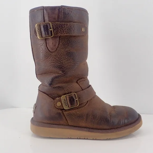 UGG Australia Bailey Buckle Boots  Winter  Brown Size 7 Mid Calf Leather F19014
