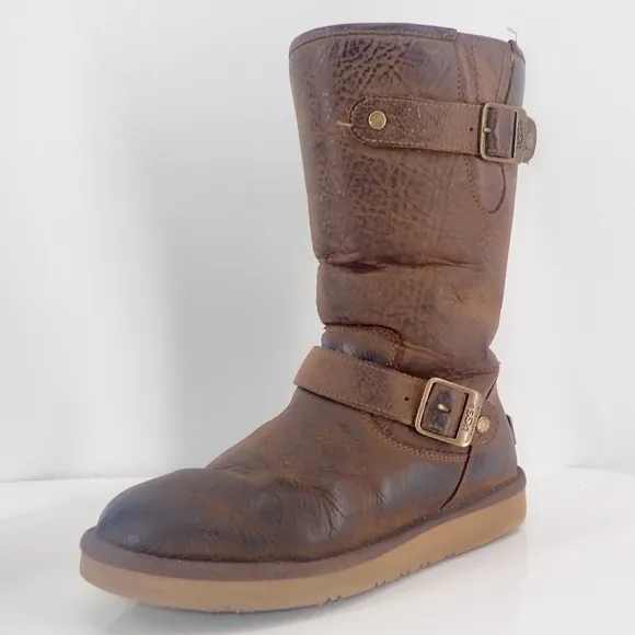 UGG Australia Bailey Buckle Boots  Winter  Brown Size 7 Mid Calf Leather F19014