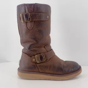 UGG Australia Bailey Buckle Boots  Winter  Brown Size 7 Mid Calf Leather F19014