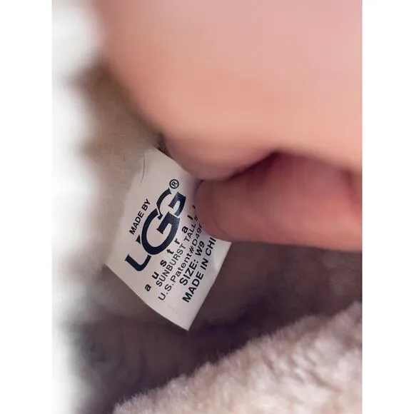 UGG Australia Boots Womens 9 Wide Sunburst Tall Winter Beige Sheepskin 5218
