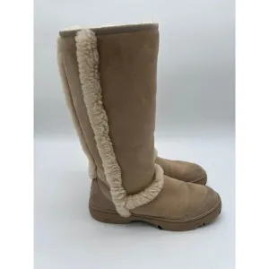 UGG Australia Boots Womens 9 Wide Sunburst Tall Winter Beige Sheepskin 5218