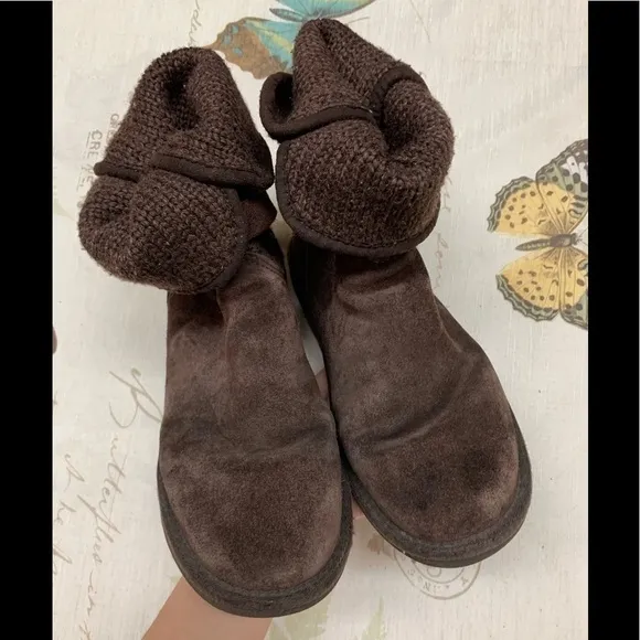 Ugg Australia Nyla Brown Knit Buckle Strap Winter Boots