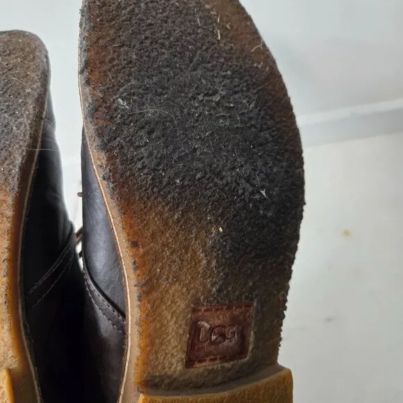 UGG Australia Size 14 Men's Leighton Chukka Brown Leather Lace-Up Men's Boots